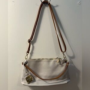 Valentina Cream and Tan Shoulder Bag